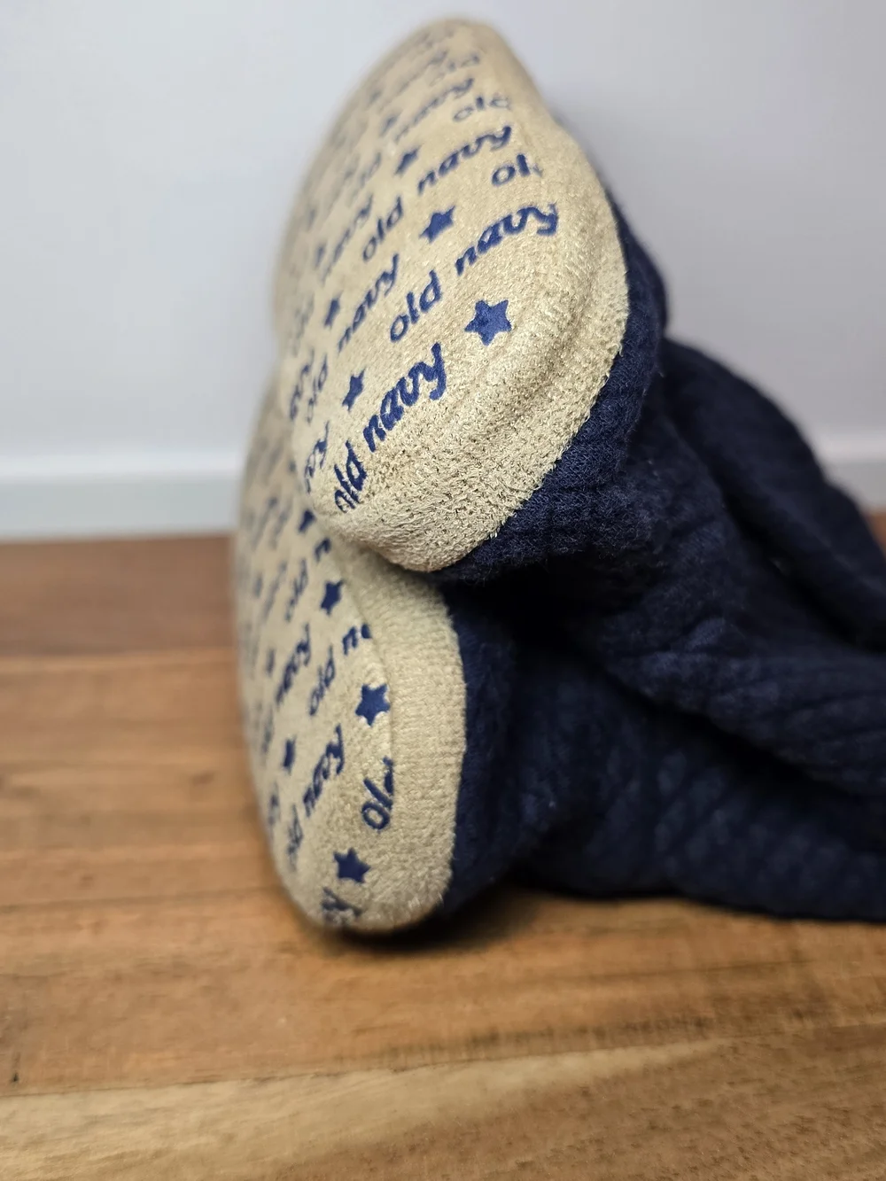 Old Navy Navy Quilted Kids Warm Bootie Slippers